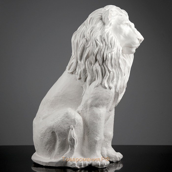 Фигура "Лев сидящий" белый, 40х25х56см