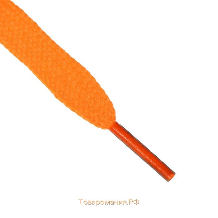 Шнурки для обуви, пара, плоские, 12 мм, 120 см, цвет оранжевый неоновый