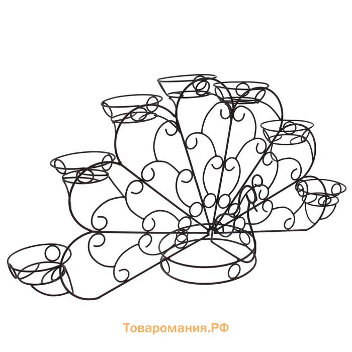 Подставка для цветов «Павлин», d=16 см, чёрный