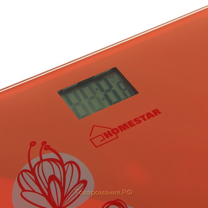 Весы напольные HOMESTAR HS-6001A, электронные, до 180 кг, 1хCR2032, стекло, оранжевые