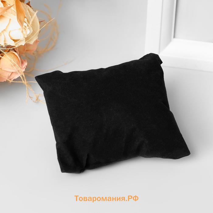 Подушка для украшений, флок, 8×6×3,5 см, цвет чёрный