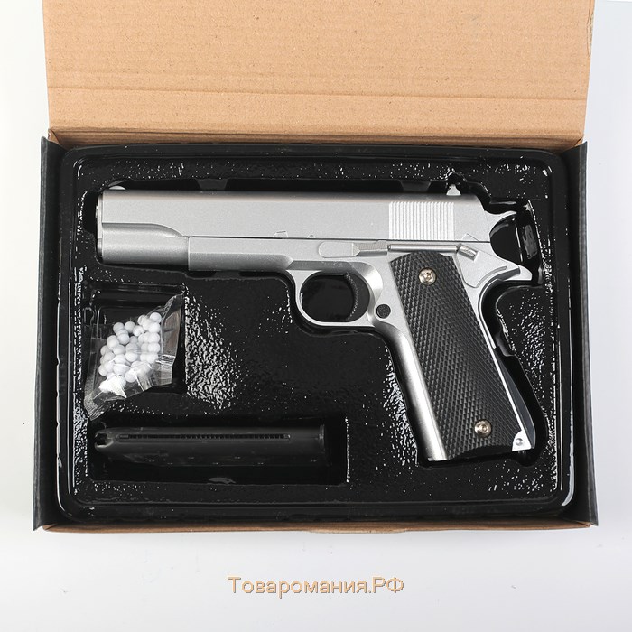 Пистолет страйкбольный "Galaxy" Colt 1911, серебристый, кал. 6 мм