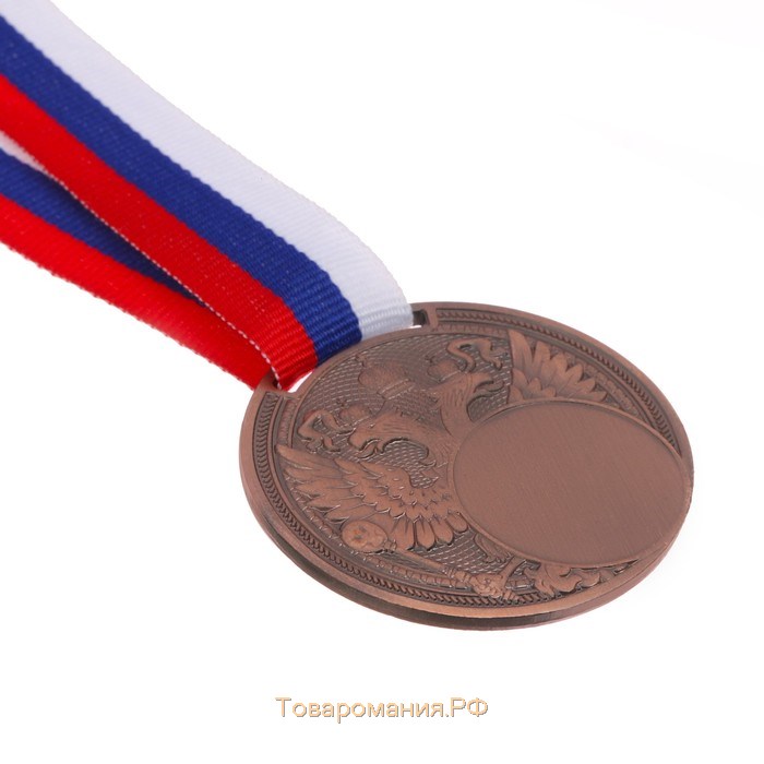 Медаль под нанесение «Герб», ⌀ 5 см., цвет бронз. с лентой