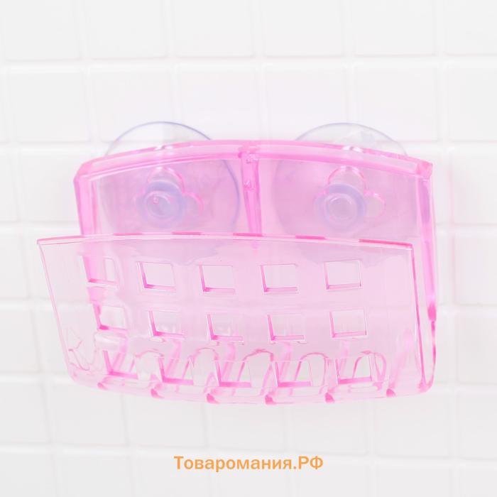 Мыльница настенная на присосках Bath Collection, 9,5×5×6 см, цвет МИКС