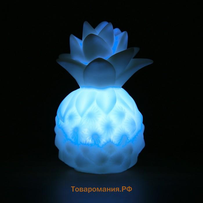 Фигурка светящаяся RISALUX «Ананас», ночник LED×1, пластик, 8×8×13 см, МИКС