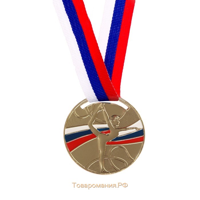 Медаль тематическая «Гимнастика», золото, d=5 см