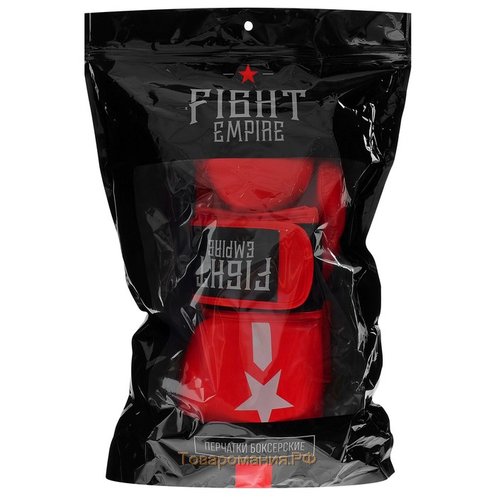 Перчатки боксёрские детские FIGHT EMPIRE, красные, размер 10 oz