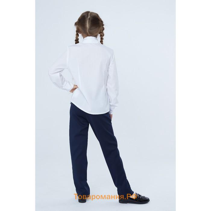 Школьная блузка для девочки, цвет белый, рост 152 см