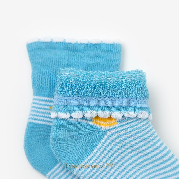 Носки детские махровые, цвет голубой, размер 11-12