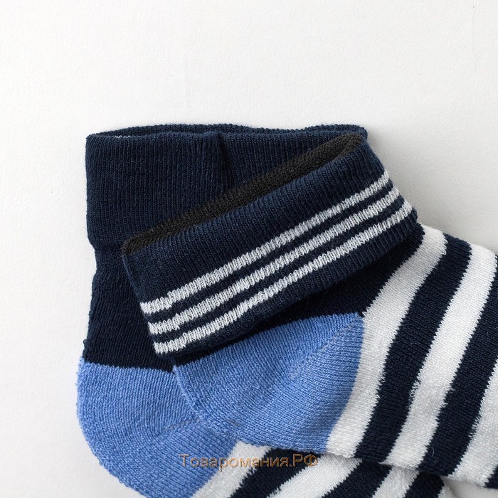 Носки детские махровые, цвет синий, размер 16-18