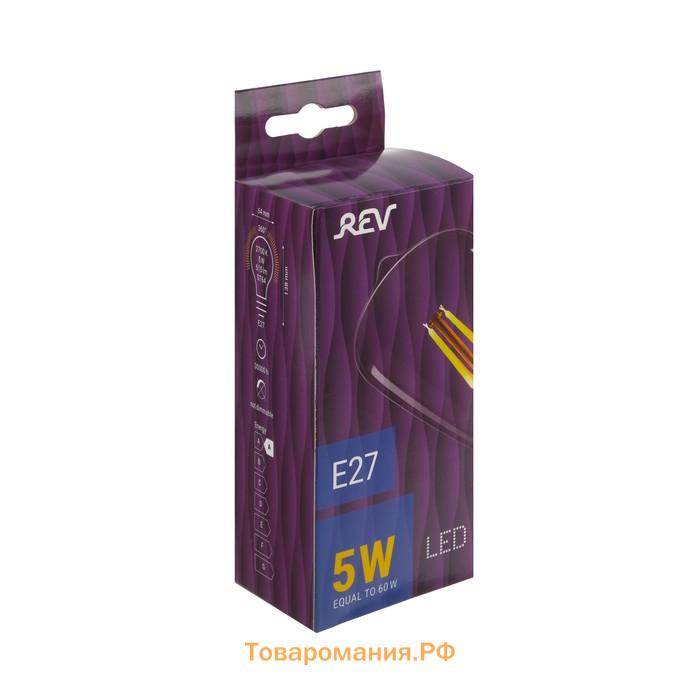 Лампа светодиодная REV LED FILAMENT VINTAGE, ST64, E27, 5 Вт, 2700 K, теплый свет