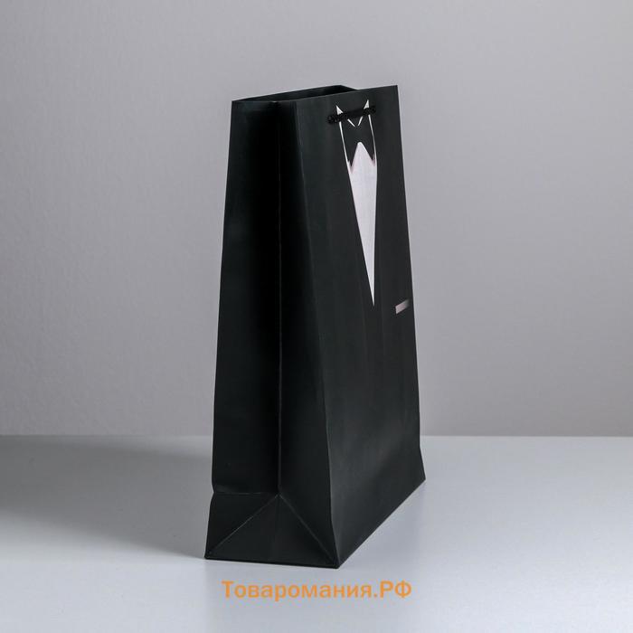 Пакет подарочный ламинированный вертикальный, упаковка, «Стиль», M 25.5 х 30 х 9 см