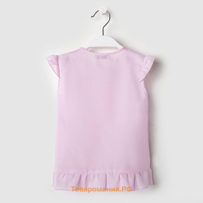 Блузка для девочки MINAKU: cotton collection romantic цвет сиреневый, рост 98 см