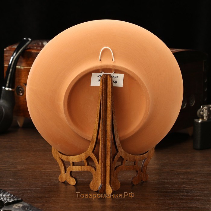 Тарелка сувенирная "Тигр", керамика, гипс, d=16 см