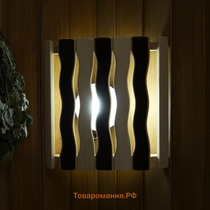 Абажур деревянный, угловой "Плоский Термо-5" 29,5х23х16 см