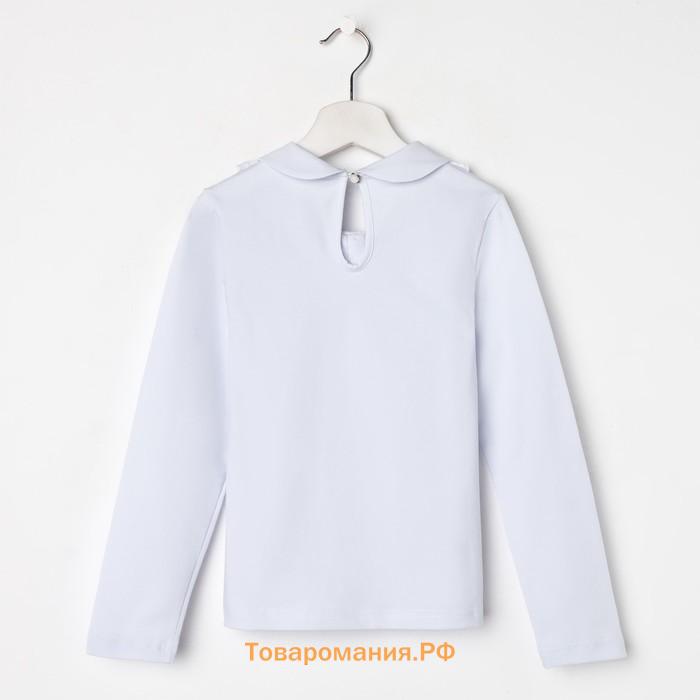 Школьная блузка для девочки, цвет белый, рост 146