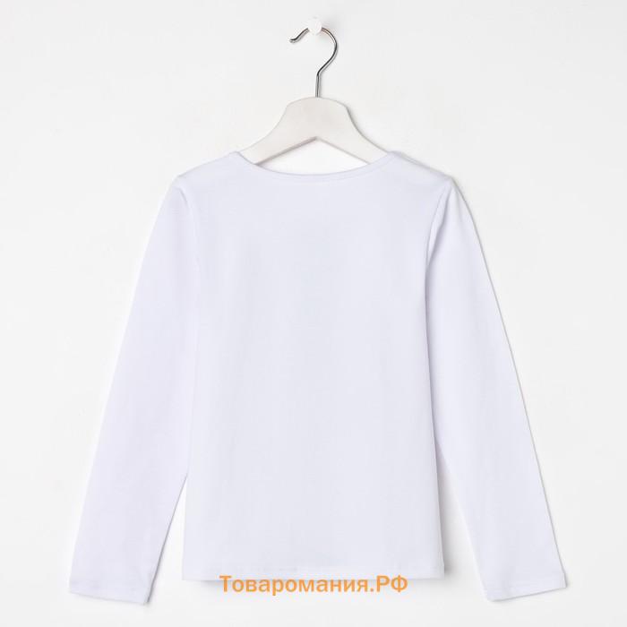 Школьная блузка для девочки, цвет белый, рост 128 см