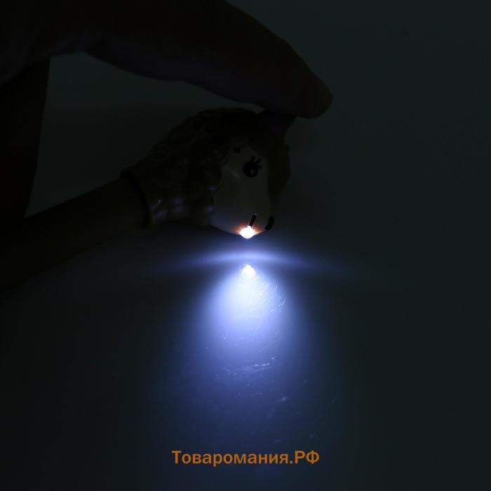 Фонарь-ручка, лазерный, со звуком "Альпака", 14.5 см, синие чернила, микс