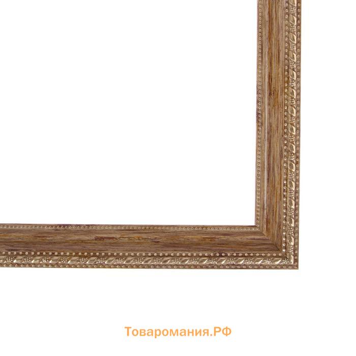 Рама для картин (зеркал) 40 х 50 х 2,6 см, пластиковая, Calligrata 6429, цвет дерево с золотом