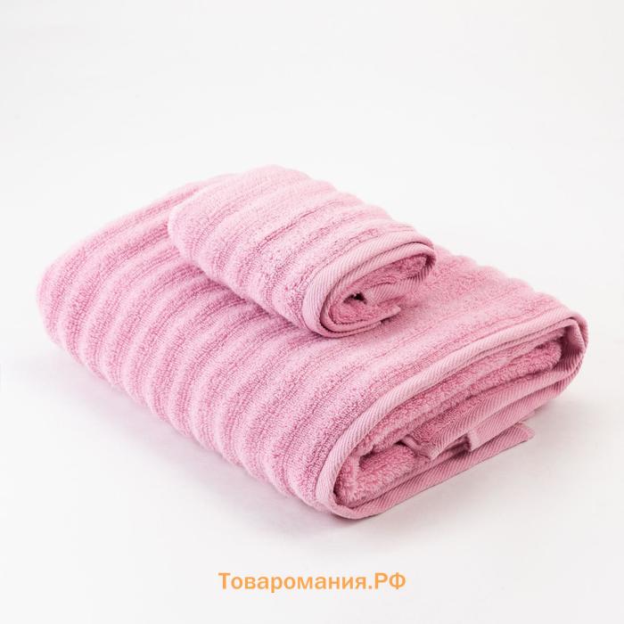 Полотенце махровое  "Waves" розовый, 70х130 см, 100% хлопок, 460 гр/м2