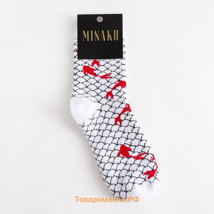 Носки MINAKU «Рыбки», цвет чёрный, размер 38-39 (25 см)