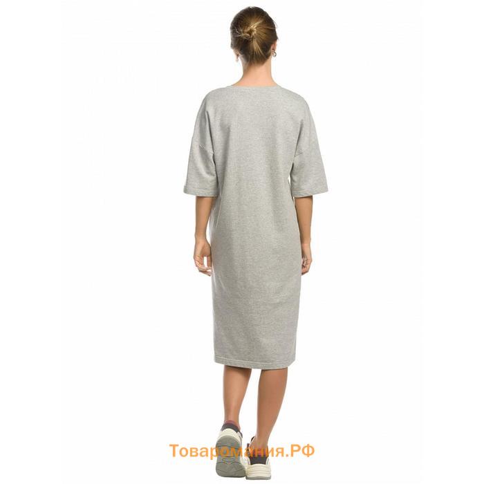 Платье-футболка женское, размер XS, цвет серый