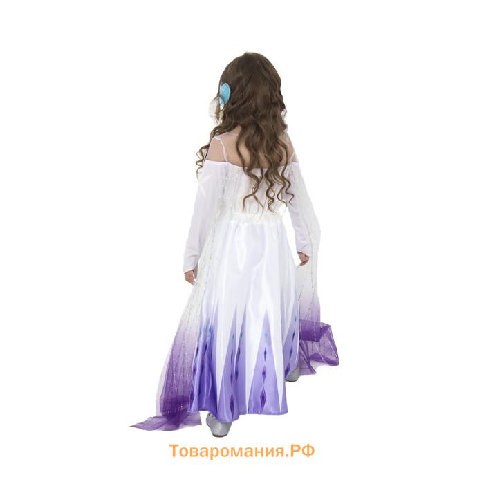 Карнавальный костюм «Эльза 2», белое платье, р. 34, рост 134 см