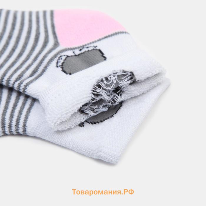 Носки детские махровые, цвет белый, размер 16-18