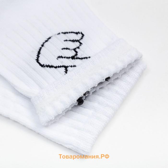Носки женские MINAKU «With love» цвет белый, размер 36-37 (23 см)