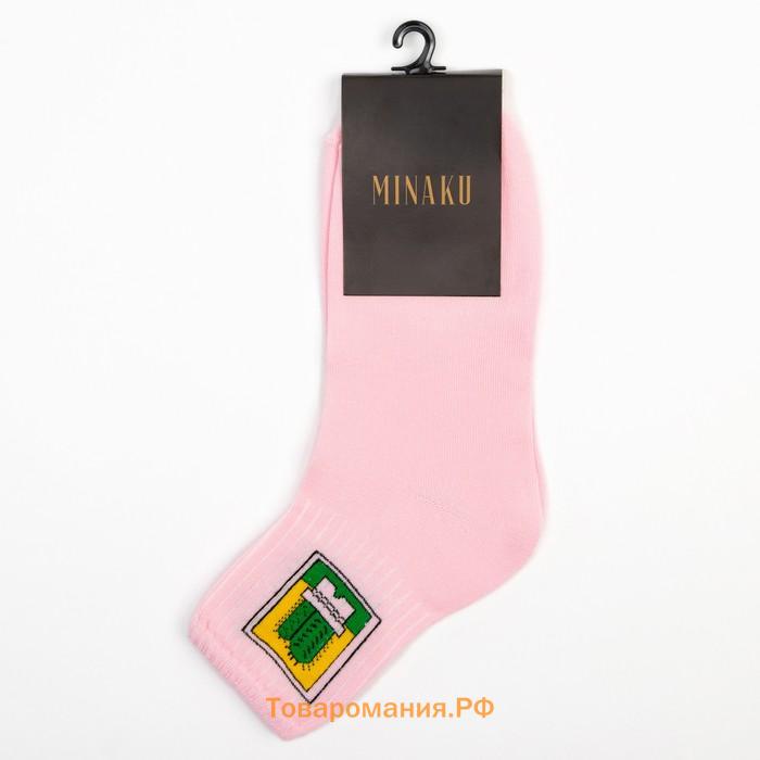 Носки женские MINAKU «Кактус», цвет розовый, размер 36-37 (23 см)