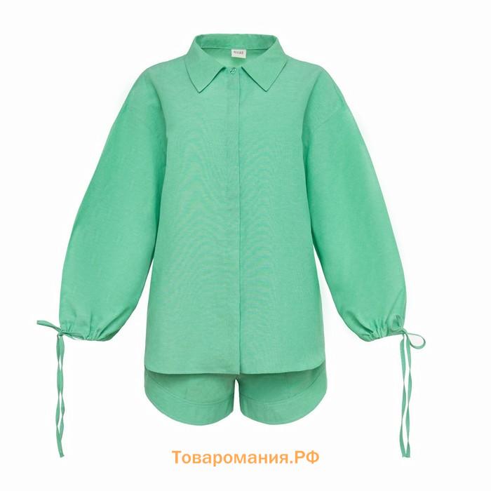 Костюм женский (блузка, шорты) MINAKU: Casual Collection цвет зелёный, размер 42