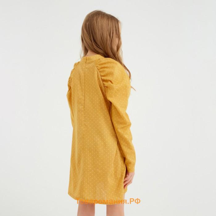 Платье детское MINAKU: Cotton collection цвет горчица, рост 140