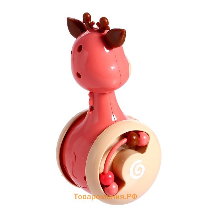Развивающая игрушка «Оленёнок Робби», цвет розовый