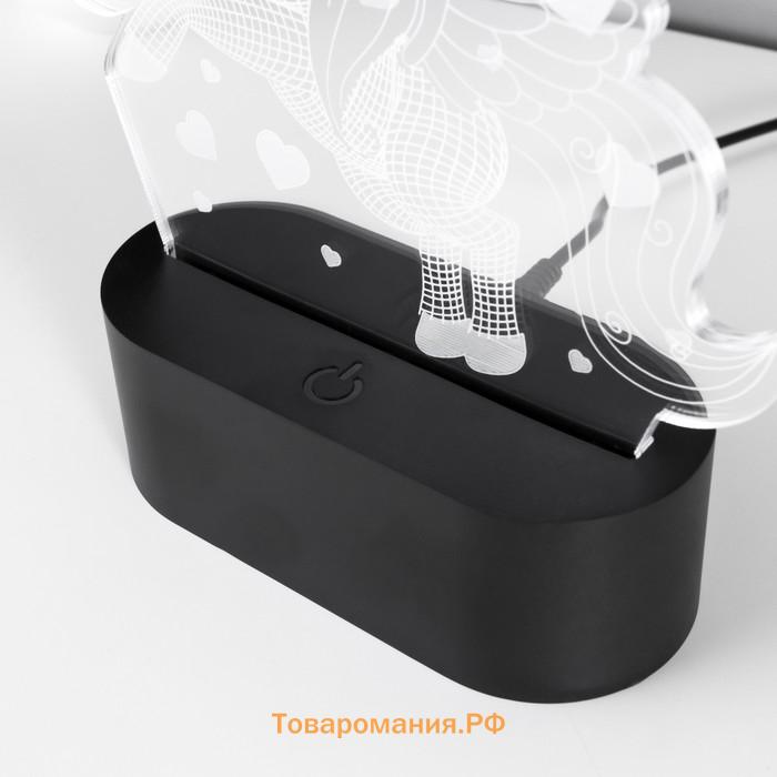 Светильник сенсорный «Единорожек» LED USB (90 см) от батареек 3xАА черный 14×5.5×18.5 см RISALUX 765