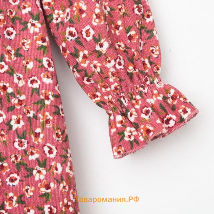 Платье детское KAFTAN "Цветы", р. 30 (98-104), розовый