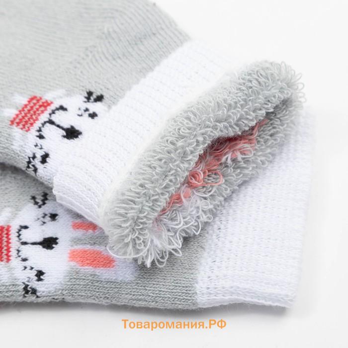 Носки детские махровые, цвет светло-серый, размер 7-8
