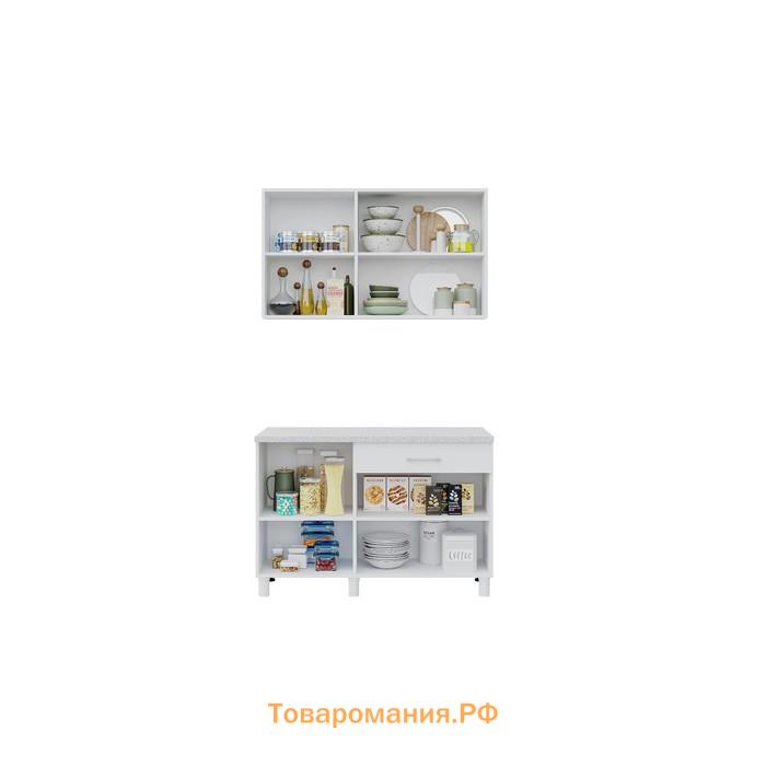 Кухонный гарнитур Тренд 1200, цельная столешница, Белый/Сонома/Белый