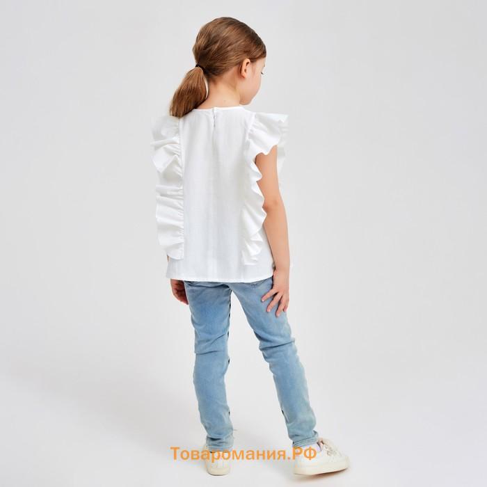 Блузка для девочки MINAKU: Cotton Collection цвет белый, рост 128