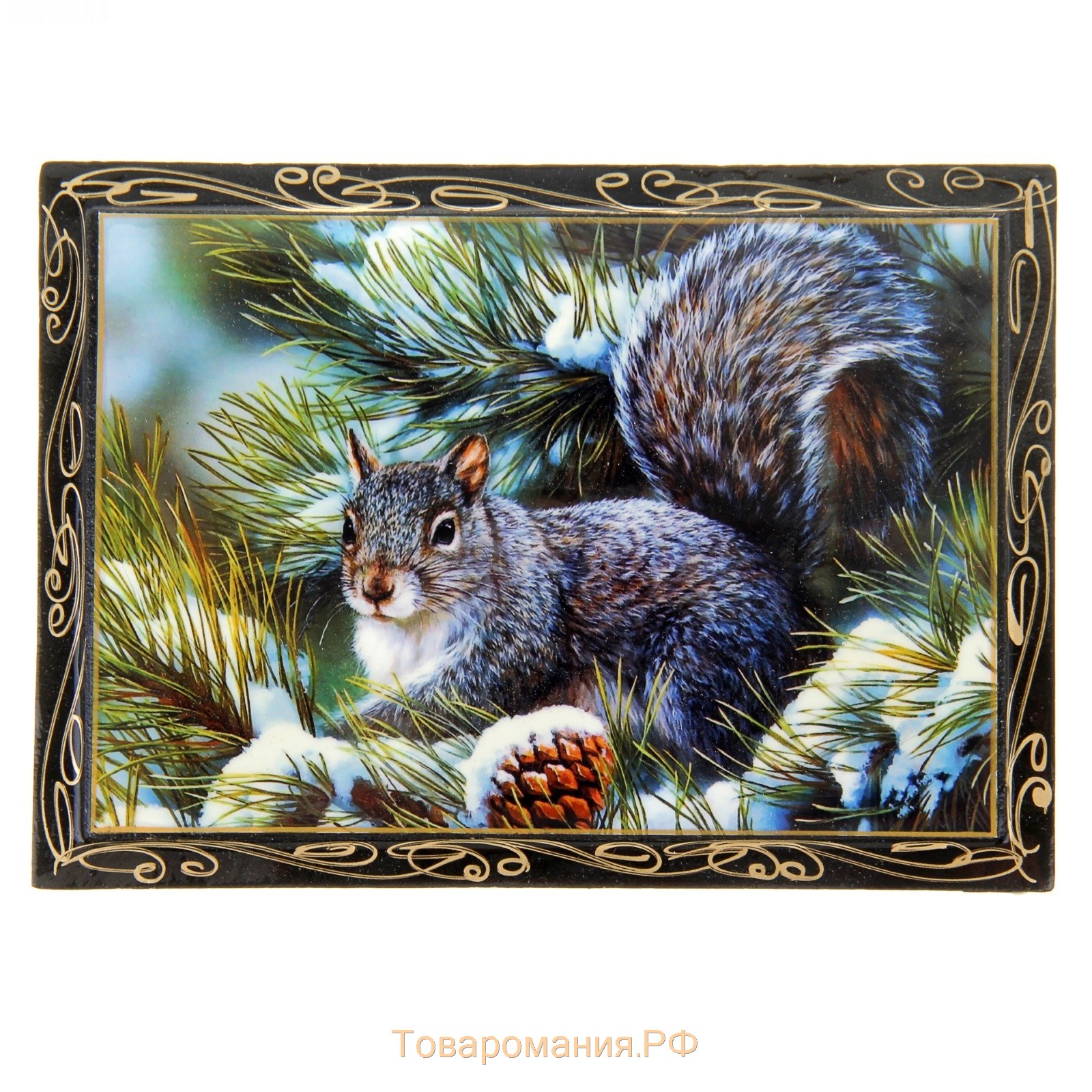 Шкатулка «Животные», 10×14 см, лаковая миниатюра, микс