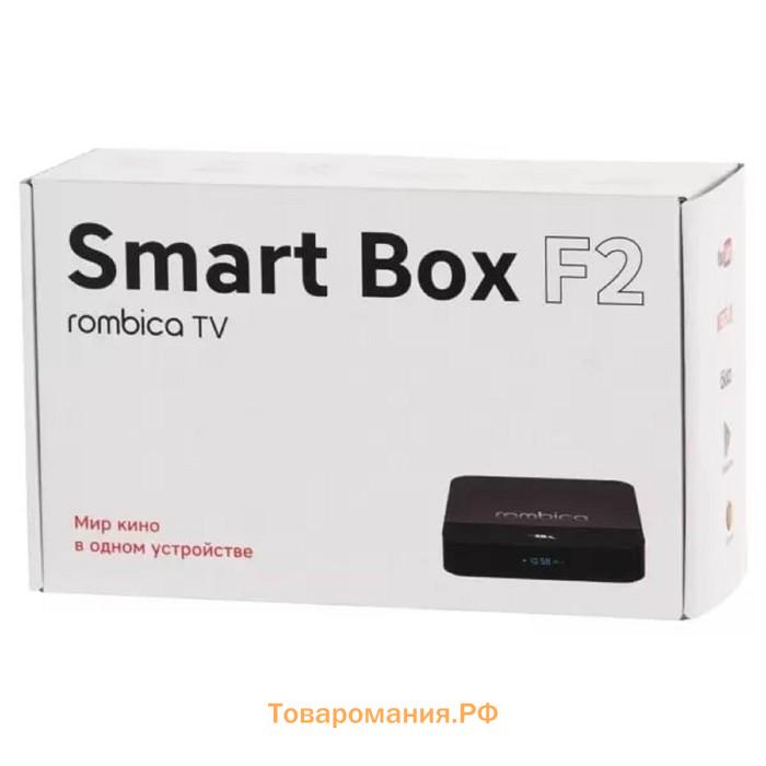 Приставка "Смарт ТВ" Rombica Smart Box F2, 2ГБ ОЗУ,16 ГБ,Android,Ultra HD,Wi-Fi,HDMI, чёрная