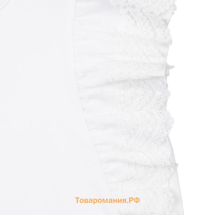 Блузка трикотажная с объемными кружевными рукавами, рост 146 см