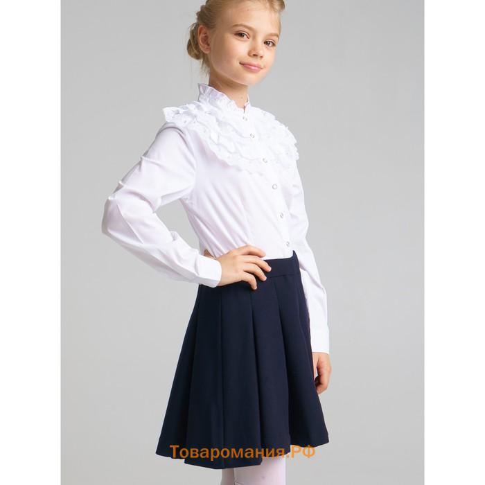 Блузка для девочки с рюшами и бусинами, рост 134 см