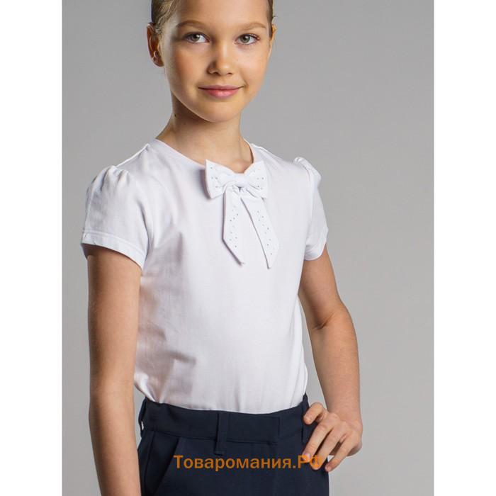 Блузка для девочки с бантом, рост 164 см