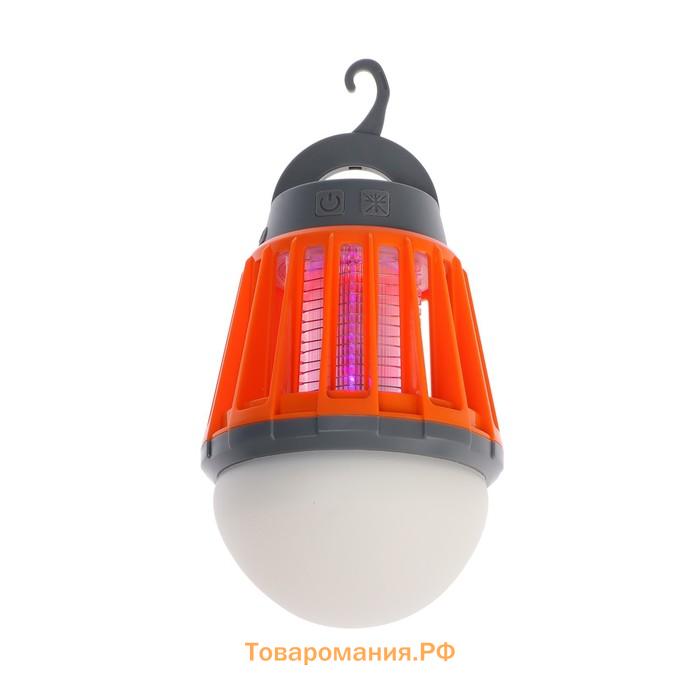 Антимоскитный фонарь REXANT R20, 0.24 Вт, для кемпинга, от АКБ, оранжевый