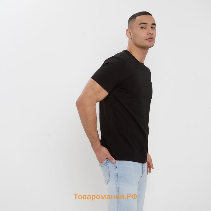 Футболка мужская MINAKU SLIM FIT: цвет чёрный, р-р 46