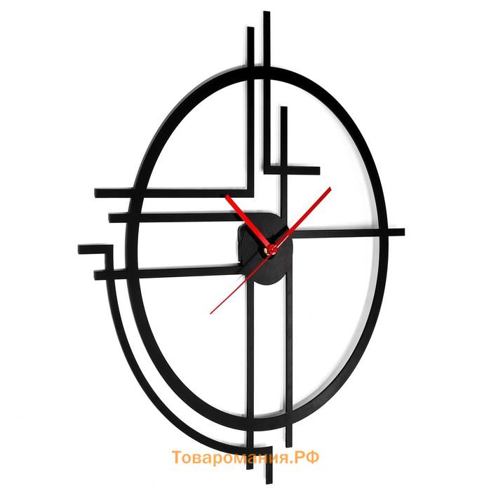 Часы настенные из металла "Прямые линии", бесшумные, d-40 см, АА