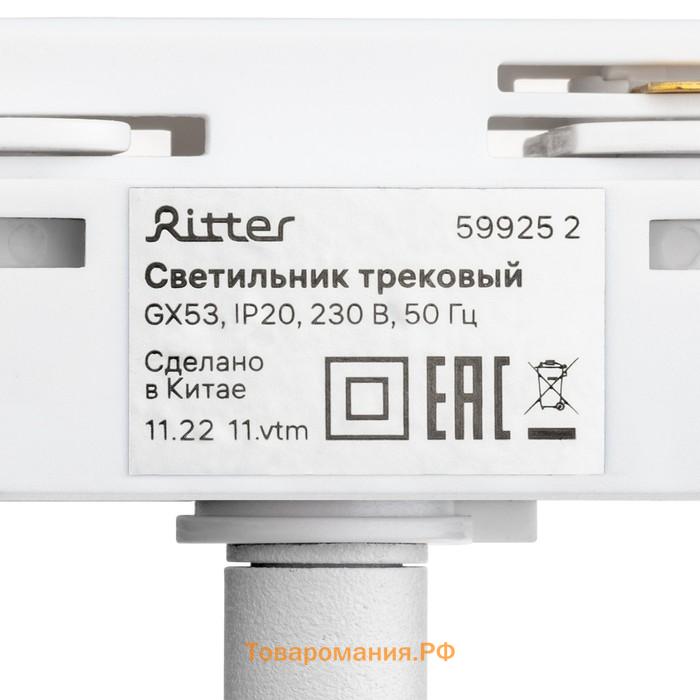 Светильник трек-й ARTLINE повор-й шар 100×100x75mm GX53 230В пластик 4м² бел 59925 2 Ritter