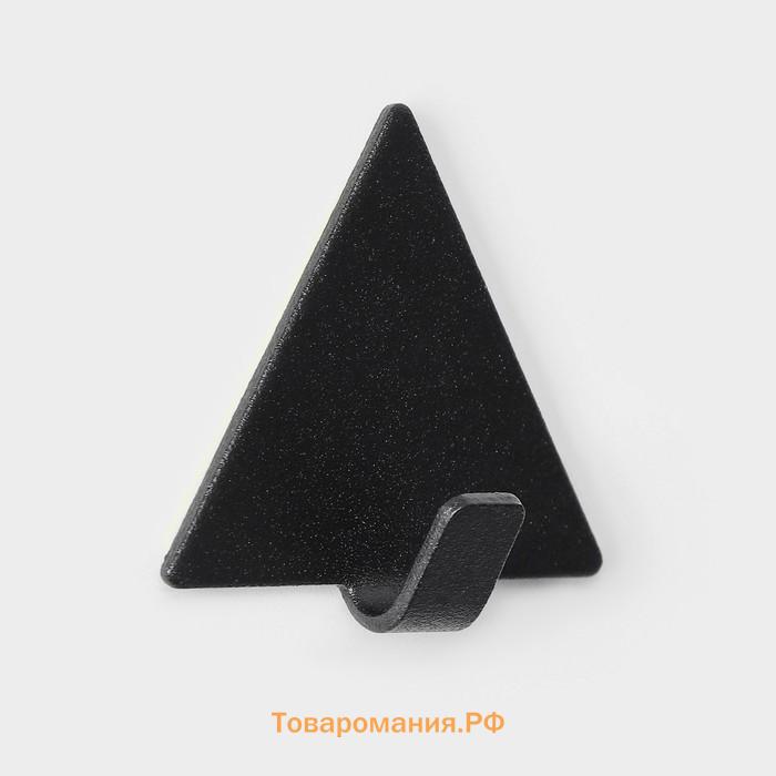 Крючки самоклеящиеся SAVANNA Black Loft, 4 шт, металл, грань 4 см, 4×3.9×1.5 см, чёрные