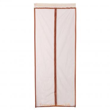 Сетка антимоскитная для дверей, 100 × 210 см, на магнитах, цвет коричневый