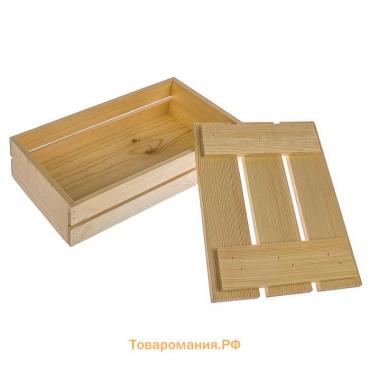 Ящик деревянный 30×20×10 см подарочный с реечной крышкой